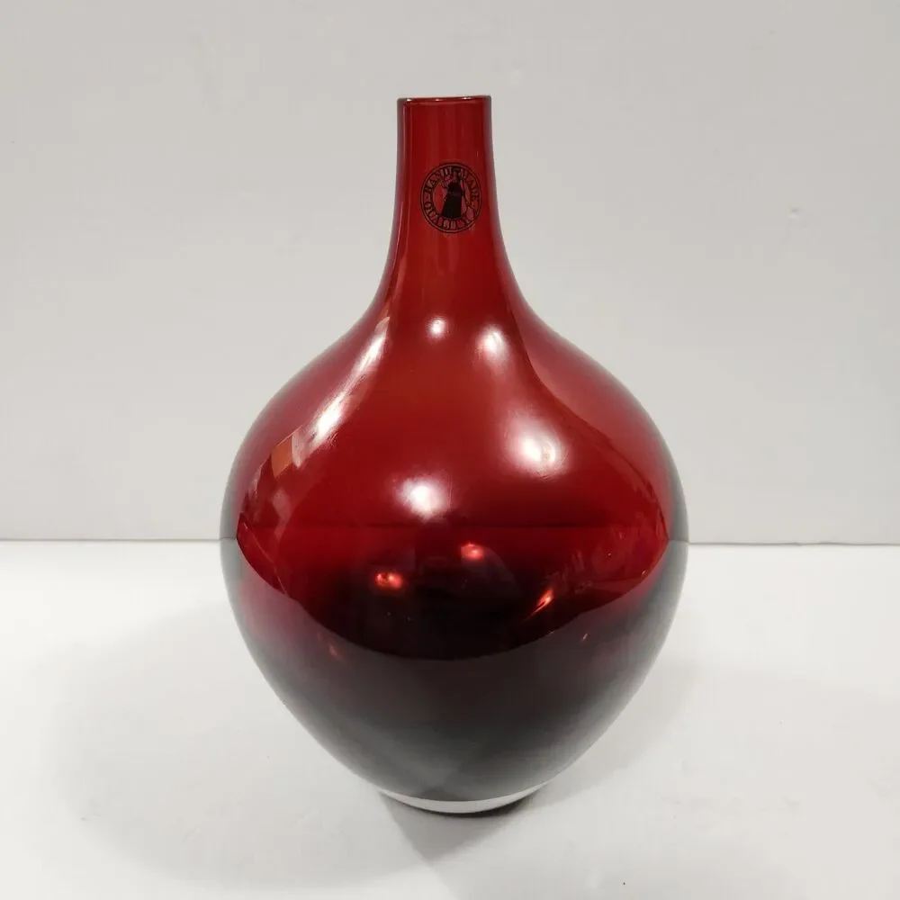 IKEA, Hand Blown, Red Color, Bud Vase Very Nice